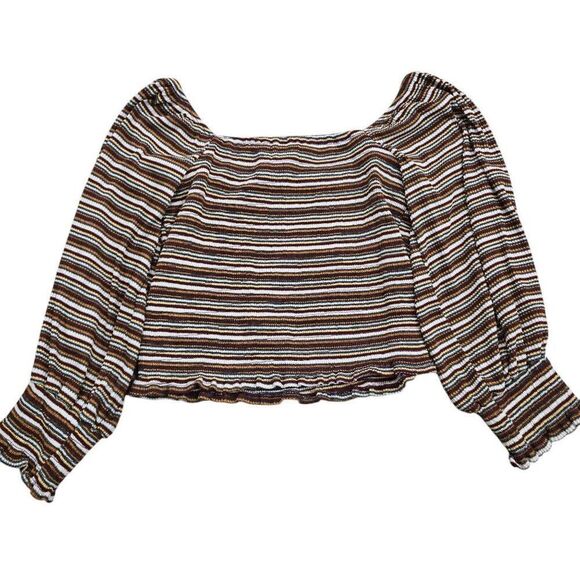 Anthropologie Striped Blouse - Brown and Cream - Picture 8 of 8